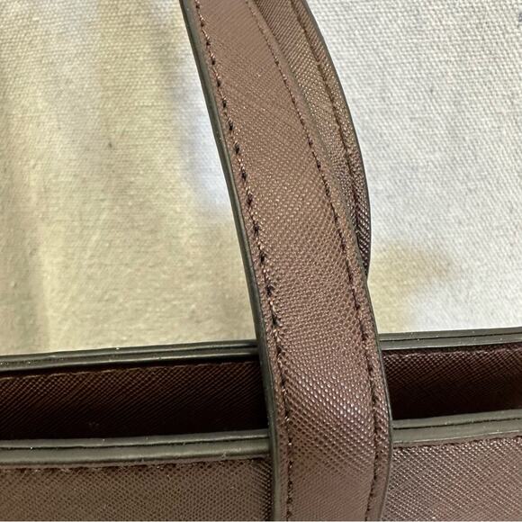 Montana West PU leather brown PU coated leather medium satchel bag gold hardware - Picture 4 of 15